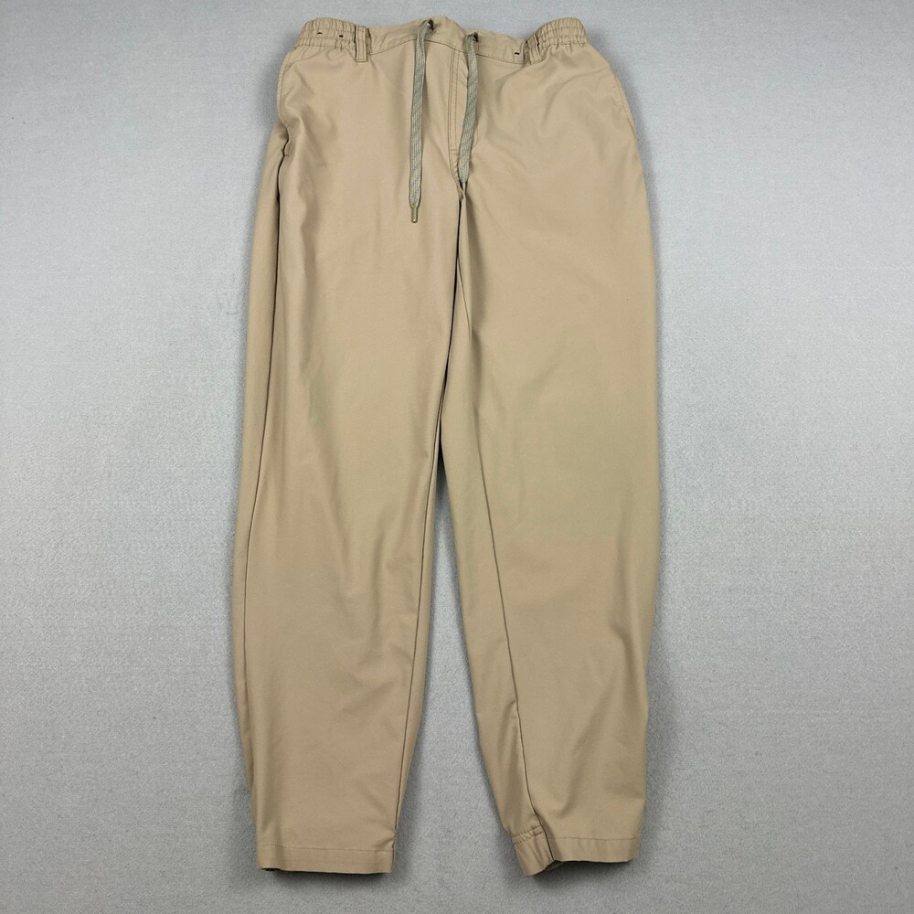 BirdieBound Pants Men Large Beige Golf Joggers Drawstring Lightweight Nylon L